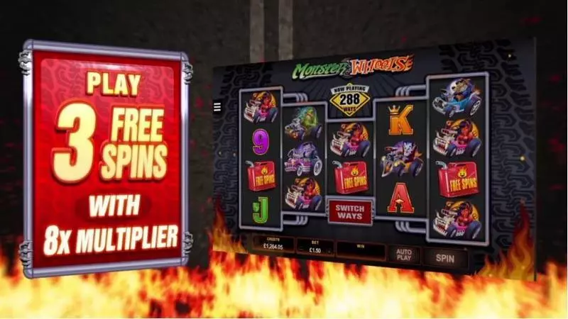 Monster Wheels Slots made by Microgaming - Free Spins Feature