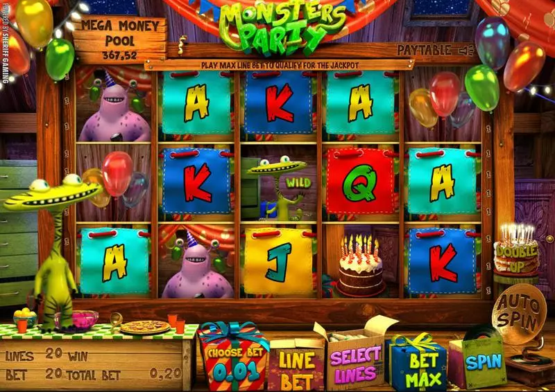 Monsters Party Slots made by Sheriff Gaming - Main Screen Reels