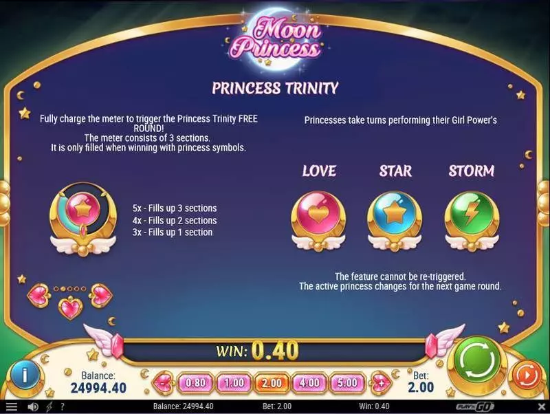 Moon Princess Slots made by Play'n GO - Info and Rules