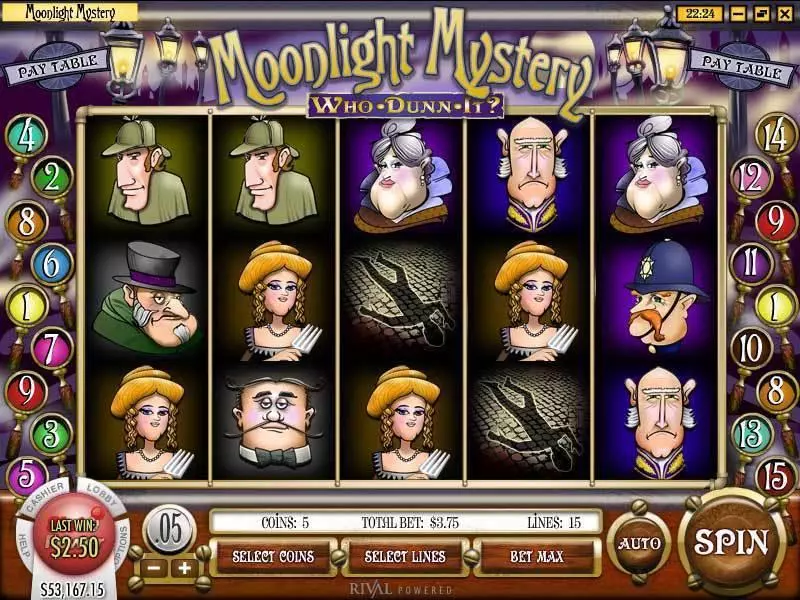 Moonlight Mystery Slots made by Rival - Main Screen Reels