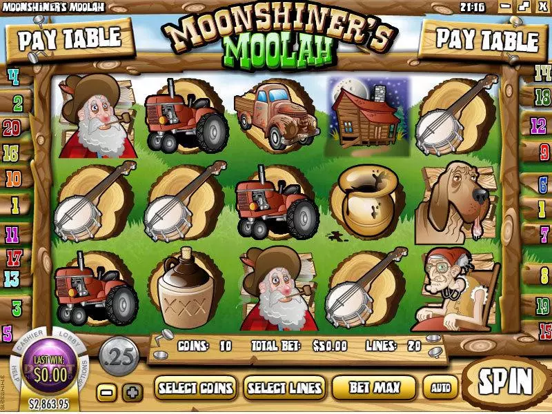 Moonshiners Moolah Slots made by Rival - Main Screen Reels