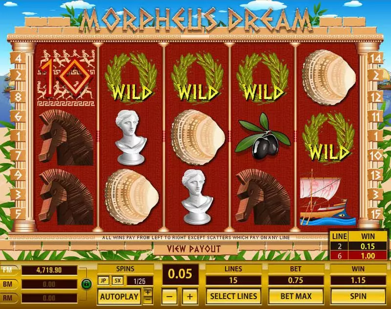 Morpheus Dream Slots made by Topgame - Main Screen Reels