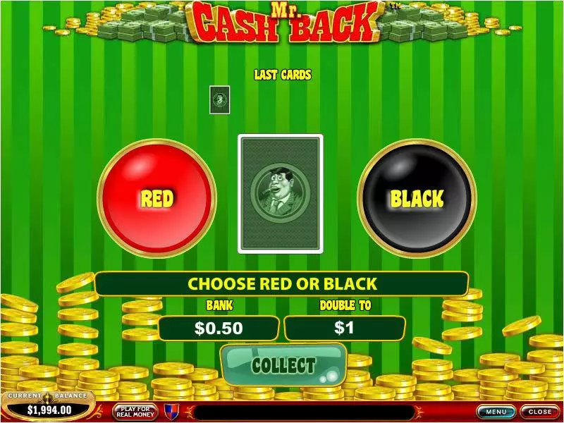 Mr. Cashback Slots made by PlayTech - Gamble Screen