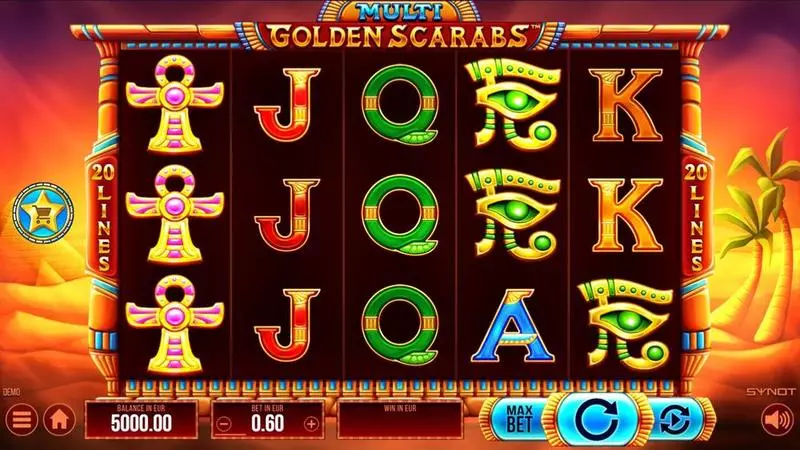 Multi Golden Scarab Slots made by Synot Games - Main Screen Reels