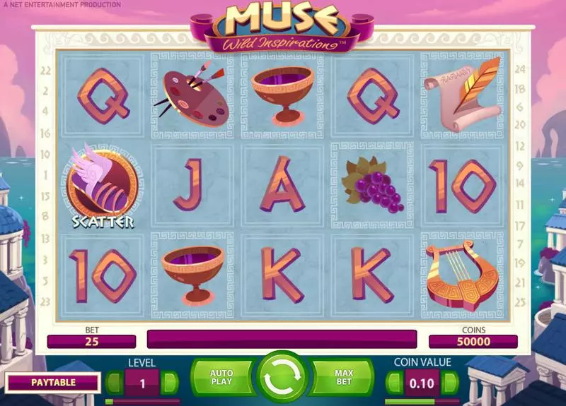 Muse Slots made by NetEnt - Main Screen Reels