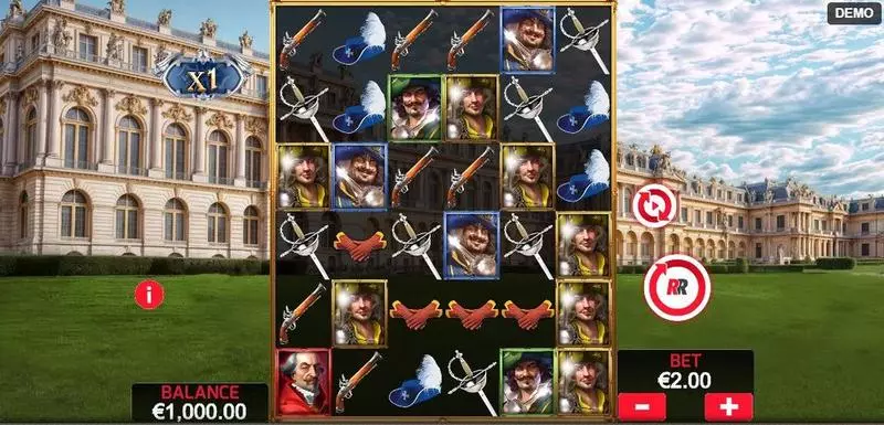 Musketeers 1 Wild for All Slots made by Red Rake Gaming - Main Screen Reels