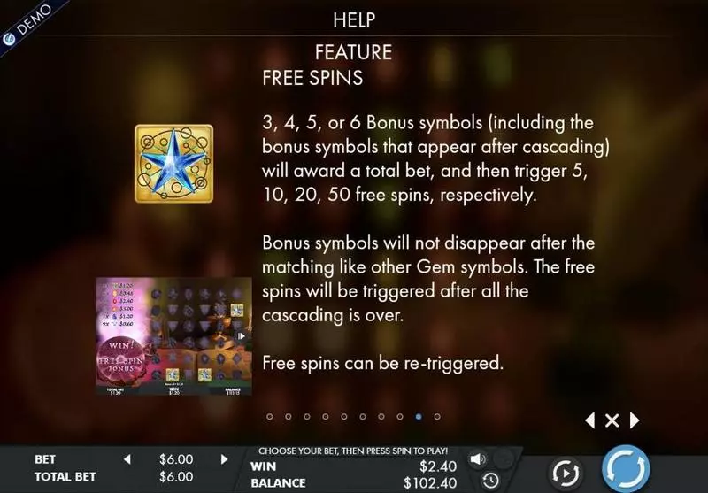 Mysterious Gems Slots made by Genesis - Free Spins Feature