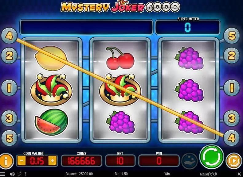 Mystery Joker 6000 Slots made by Play'n GO - Main Screen Reels