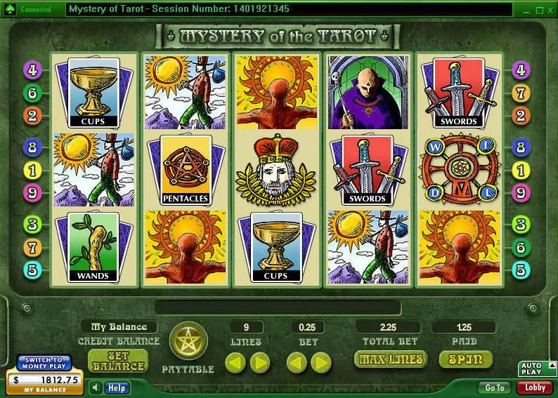 Mystery of the Tarot Slots made by 888 - Main Screen Reels