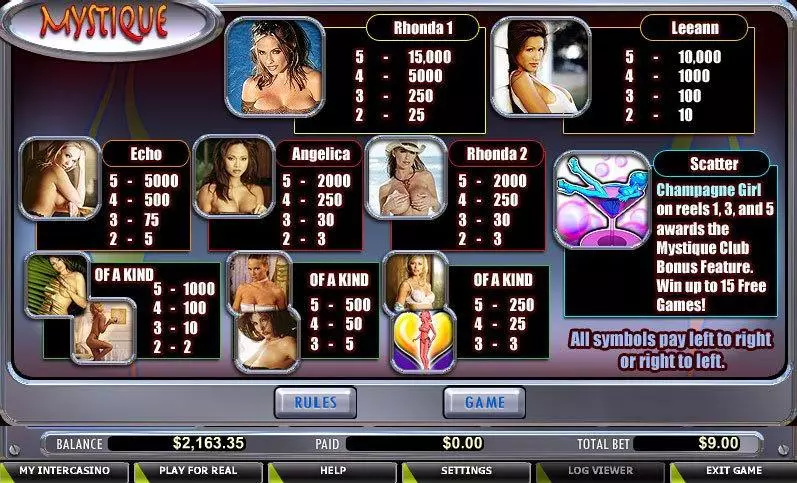 Mystique Club Slots made by CryptoLogic - Info and Rules