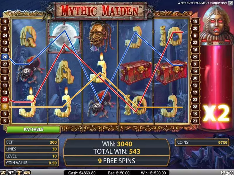 Mythic Maiden Slots made by NetEnt - Bonus 1