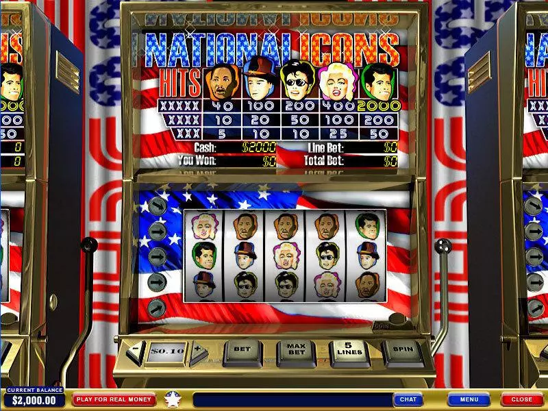 National Icons Slots made by PlayTech - Main Screen Reels