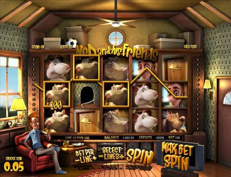 Ned and his Friends Slots made by BetSoft - Main Screen Reels