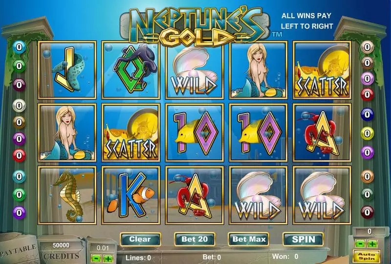 Neptune's Gold Slots made by Amaya - Main Screen Reels