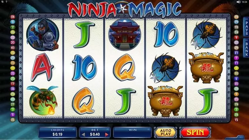 Ninja Magic Slots made by Microgaming - Introduction Screen