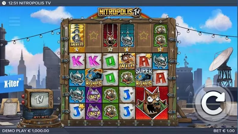 Nitropolis TV Slots made by Elk Studios - Main Screen Reels