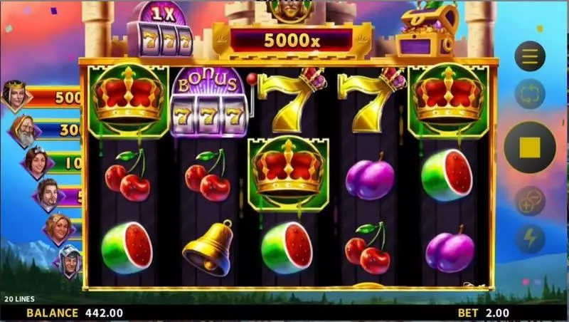 Noble 7’s Slots made by Gold Coin Studios - Main Screen Reels