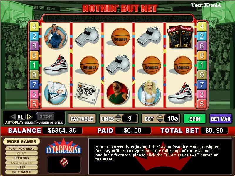 Nothin' But Net Slots made by CryptoLogic - Main Screen Reels