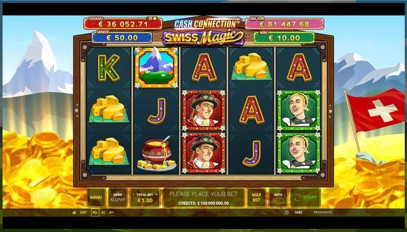 NovoSDK Cash Connection - Swiss Magic Slots made by Greentube - Main Screen Reels