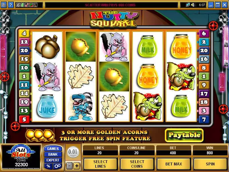 Nutty Squirrel Slots made by Microgaming - Main Screen Reels