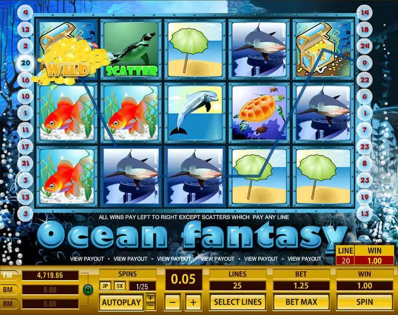 Ocean Fantasy Slots made by Topgame - Main Screen Reels