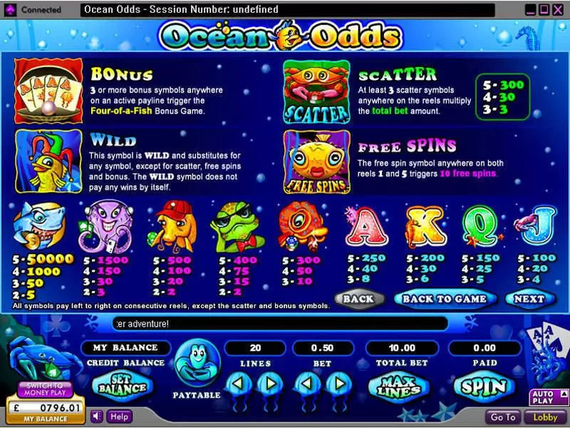 Ocean Odds Slots made by 888 - Info and Rules