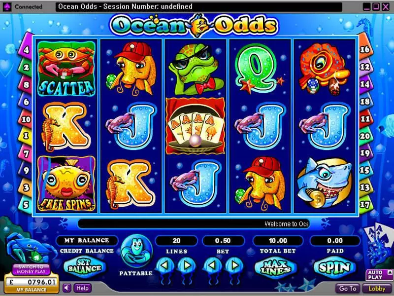 Ocean Odds Slots made by 888 - Main Screen Reels
