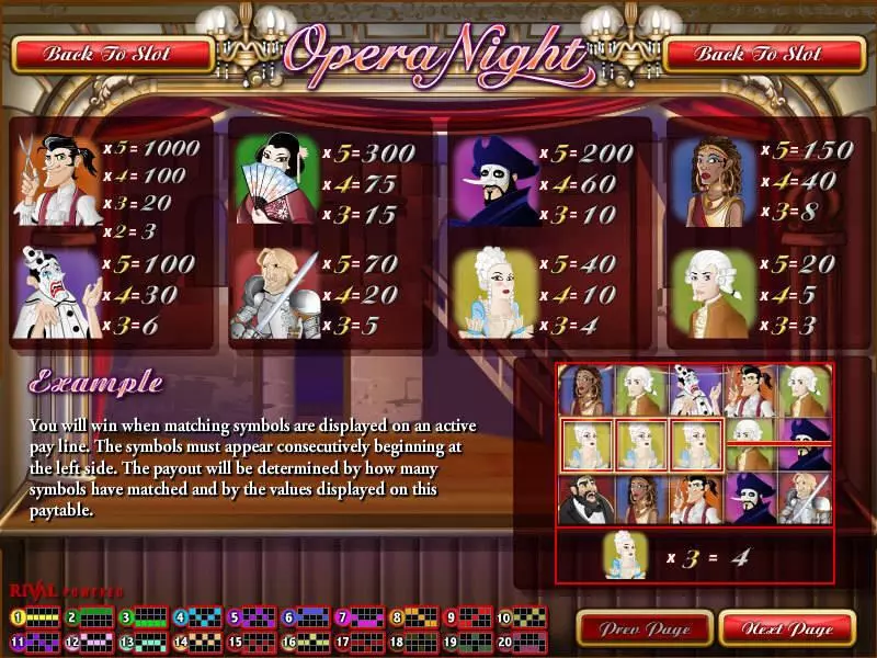 Opera Night Slots made by Rival - Info and Rules