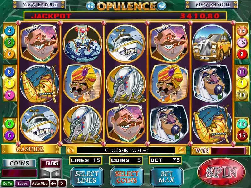 Opulence Slots made by Wizard Gaming - Main Screen Reels