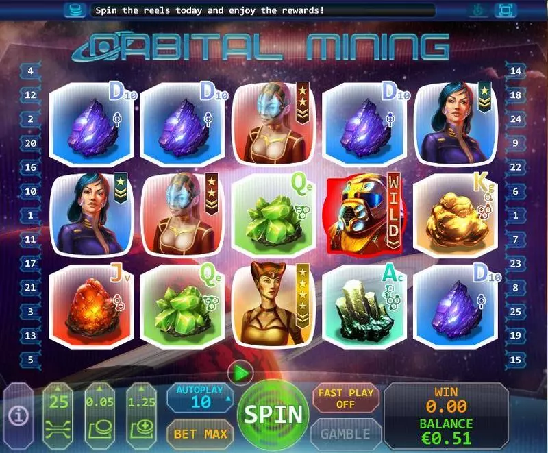 Orbital Mining Slots made by Topgame - Main Screen Reels