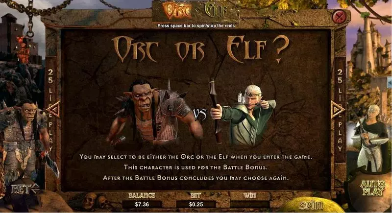 Orc vs Elf Slots made by RTG - Info and Rules