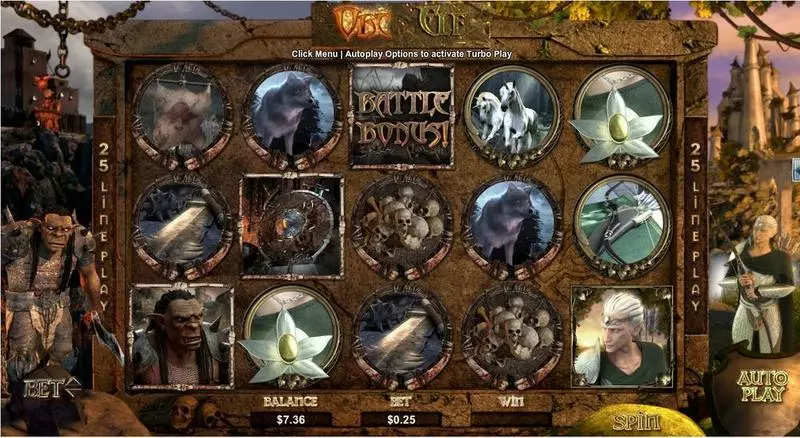 Orc vs Elf Slots made by RTG - Main Screen Reels