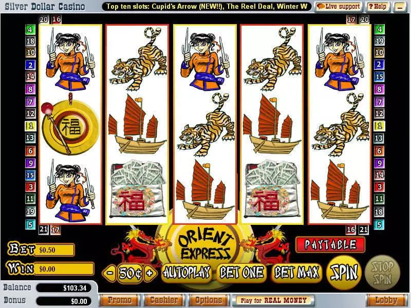 Orient Express Slots made by WGS Technology - Main Screen Reels
