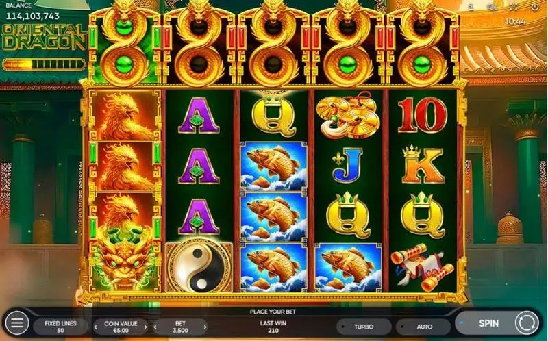 Oriental Dragon Slots made by Endorphina - Main Screen Reels