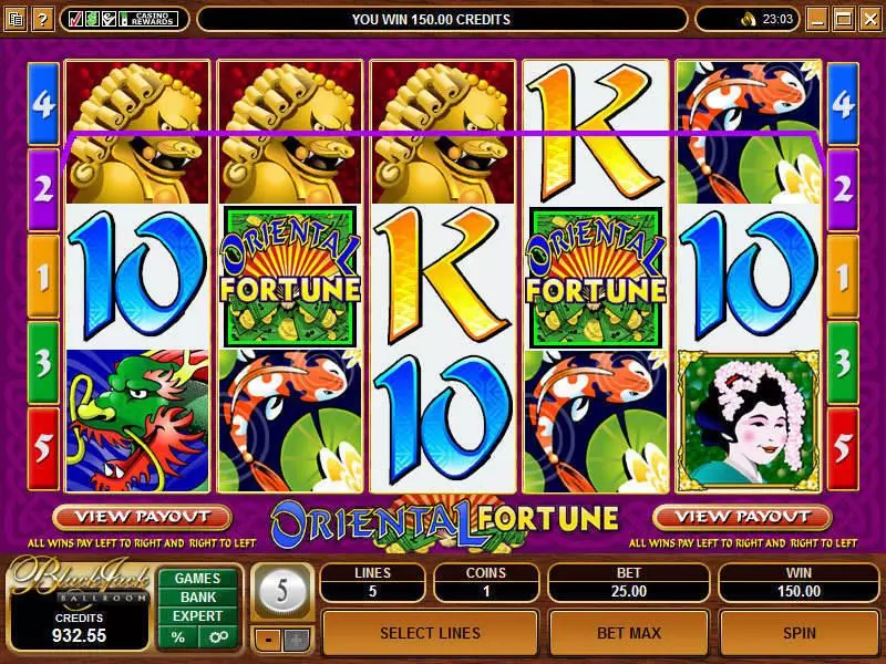 Oriental Fortune Slots made by Microgaming - Main Screen Reels