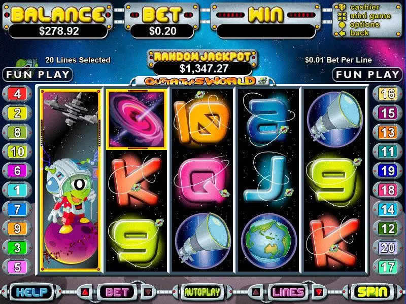 Out of This World Slots made by BetSoft - Main Screen Reels