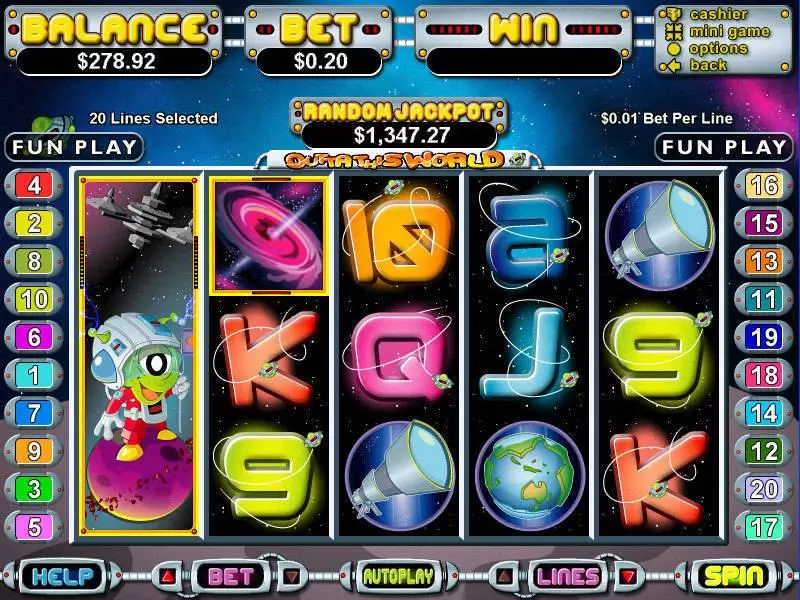 Outta This World Slots made by RTG - Main Screen Reels