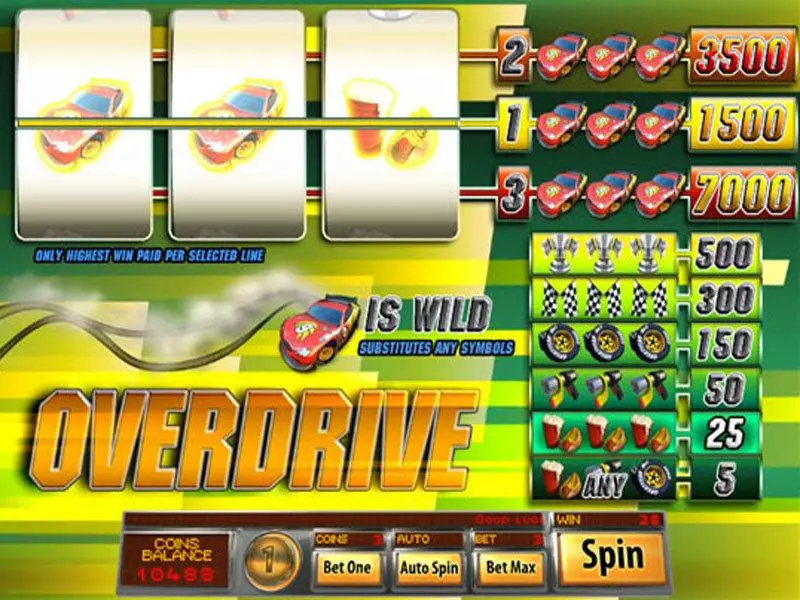 Overdrive Slots made by Saucify - Main Screen Reels