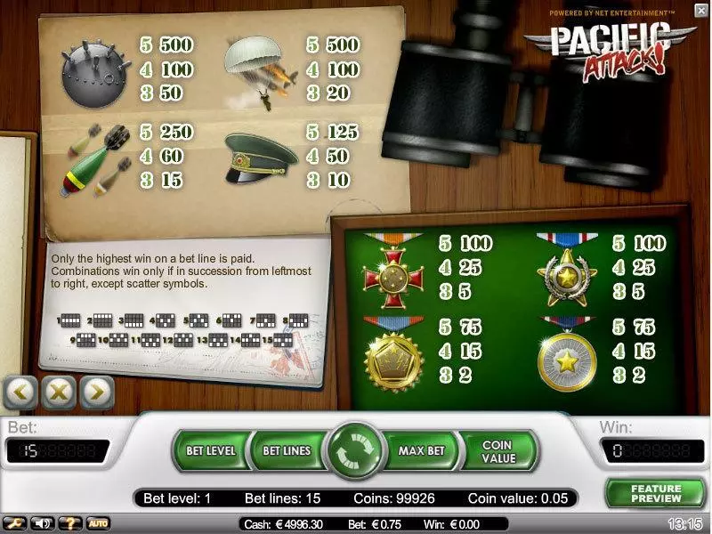 Pacific Attack Slots made by NetEnt - Info and Rules