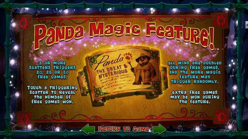 Panda Magic Slots made by RTG - Info and Rules