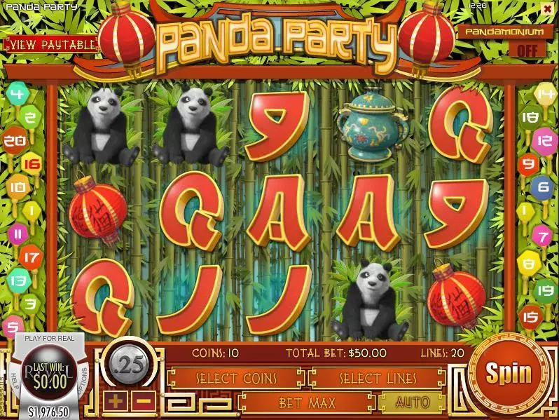 Panda Party Slots made by Rival - Main Screen Reels