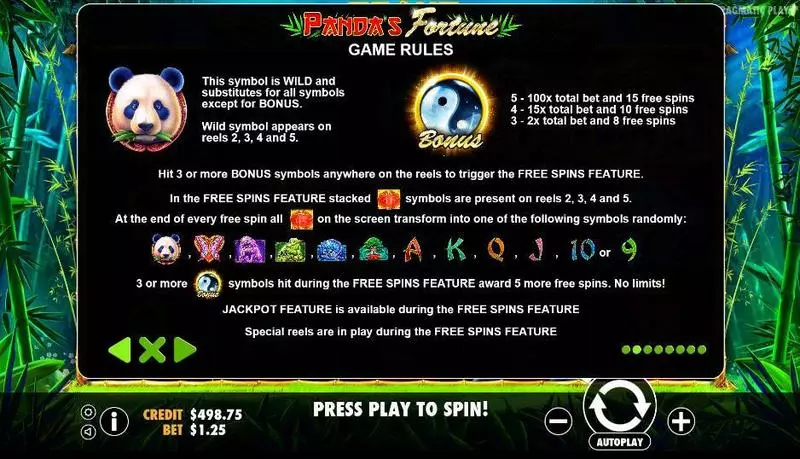 Panda’s Fortune Slots made by Pragmatic Play - Bonus 1