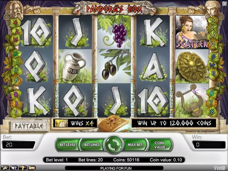 Pandora's Box Slots made by NetEnt - Main Screen Reels
