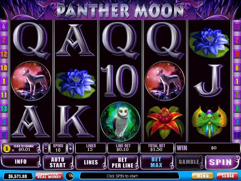 Panther Moon Slots made by PlayTech - Main Screen Reels