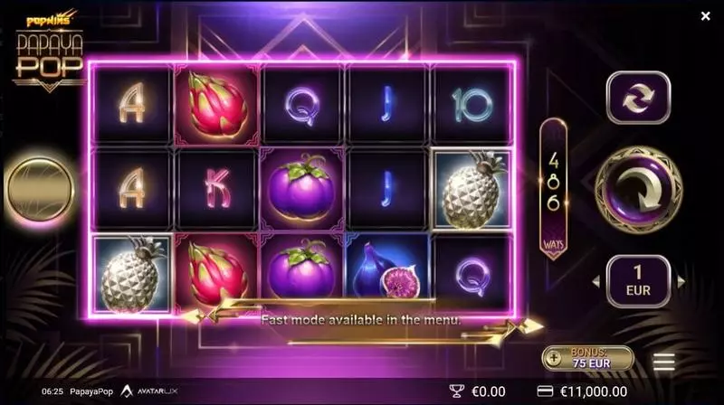 PapayaPop Slots made by AvatarUX - Main Screen Reels