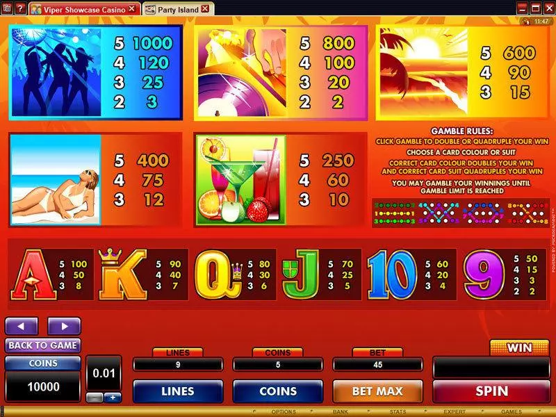 Party Island Slots made by Microgaming - Info and Rules