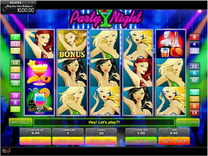 Party Night Slots made by GamesOS - Main Screen Reels