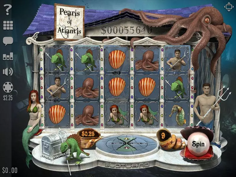 Pearls of Atlantis Slots made by Slotland Software - Main Screen Reels