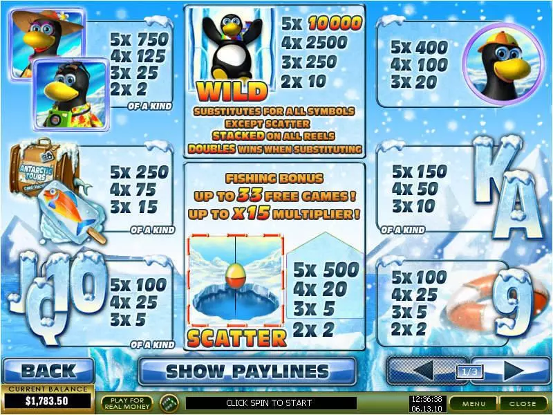Penguin Vacation Slots made by PlayTech - Info and Rules