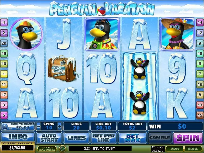 Penguin Vacation Slots made by PlayTech - Main Screen Reels